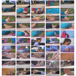 FEET CANDIDS YOGA |12a| 5 WOMEN SOLES_STRETCH_DIRTY_HOT_POSES_CROSS TOES_SCRUNCH_SPREAD_TOUCH SHOES/SOCKS_REMOVE FACE CLOSE UPS