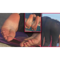 FEET CANDIDS YOGA |12b| 6 WOMEN SOLES_STRETCH_WRINKLES TOES_SCRUNCH WORKOUT ASS_90° FACE CLOSE UPS