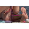 BEACH FEET CANDIDS | PART 139 | 2 WOMEN TOES_SCRUNCH_SPREAD_BACK SOLES_POSE_CROSS ANKLES TITS (oOPS) PUSSY FACE CLOSE UPS