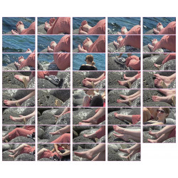 BEACH FEET CANDIDS | PART 350 | YOUNG WOMAN ARCHES TOES_WIGGLE_POINT_SPREAD_BIGUP CROSS_ANKLES FACE CLOSE UPS
