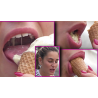 FEET CANDIDS STREET | 06 | YOUNG WOMAN SEXY_EATING LICKING TONGUE CHEWED_FOOD SALIVA_STRINGS SPOON SUCK FACE CLOSE UPS