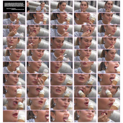 FEET CANDIDS STREET | 06 | YOUNG WOMAN SEXY_EATING LICKING TONGUE CHEWED_FOOD SALIVA_STRINGS SPOON SUCK FACE CLOSE UPS